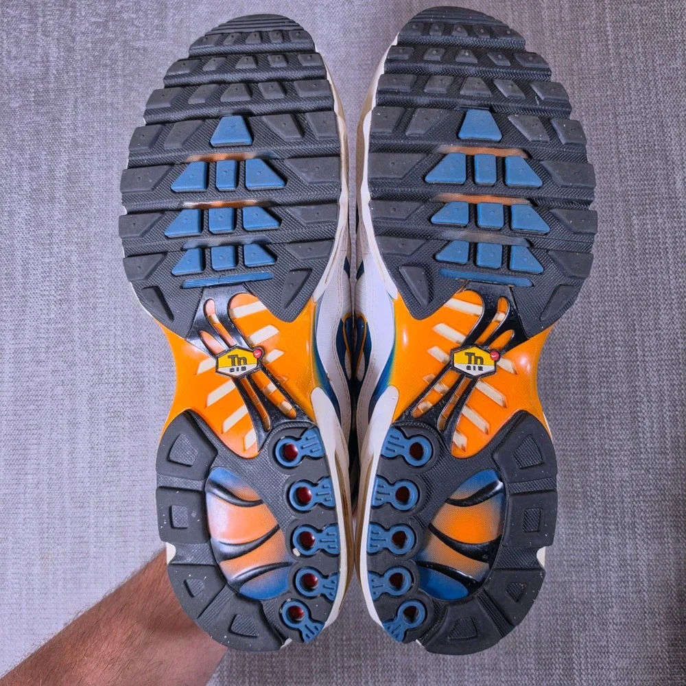 Nike Air Max Plus SE Mens 13 White Orange Blue DV3507-100 Carabiner Sneakers